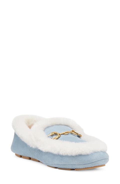 Owen Buckle Cozy Genuine Shearling Lined Slipper (Women)