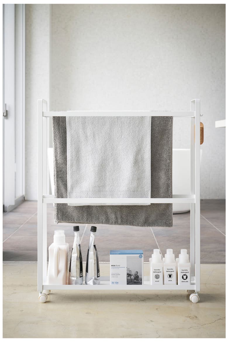 Rolling Towel Rack, Alternate, color, WHITE