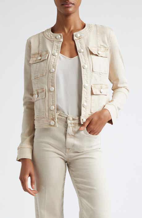 Yari Collarless Stretch Cotton Jacket