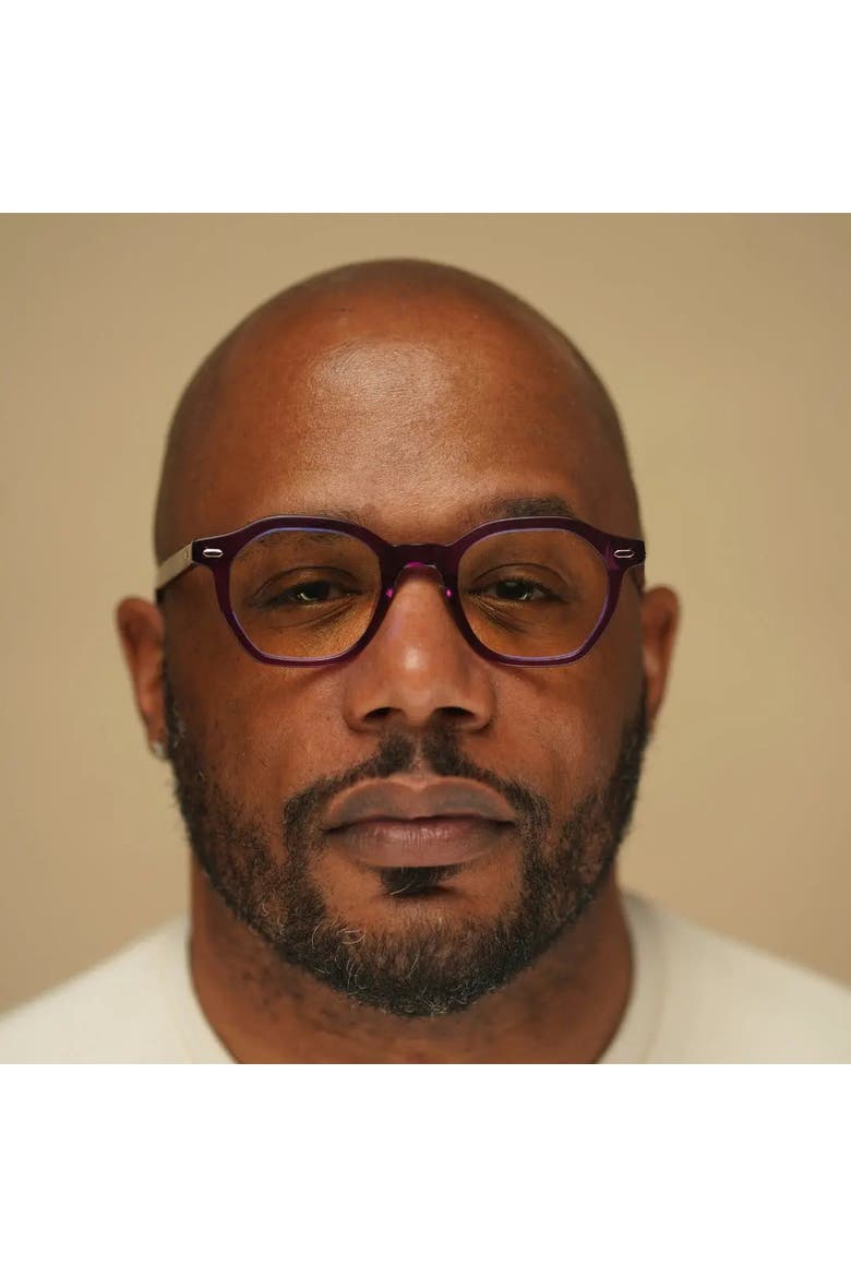 Haze 46mm Geometric Eyeglasses, Alternate, color, Smoked Violet