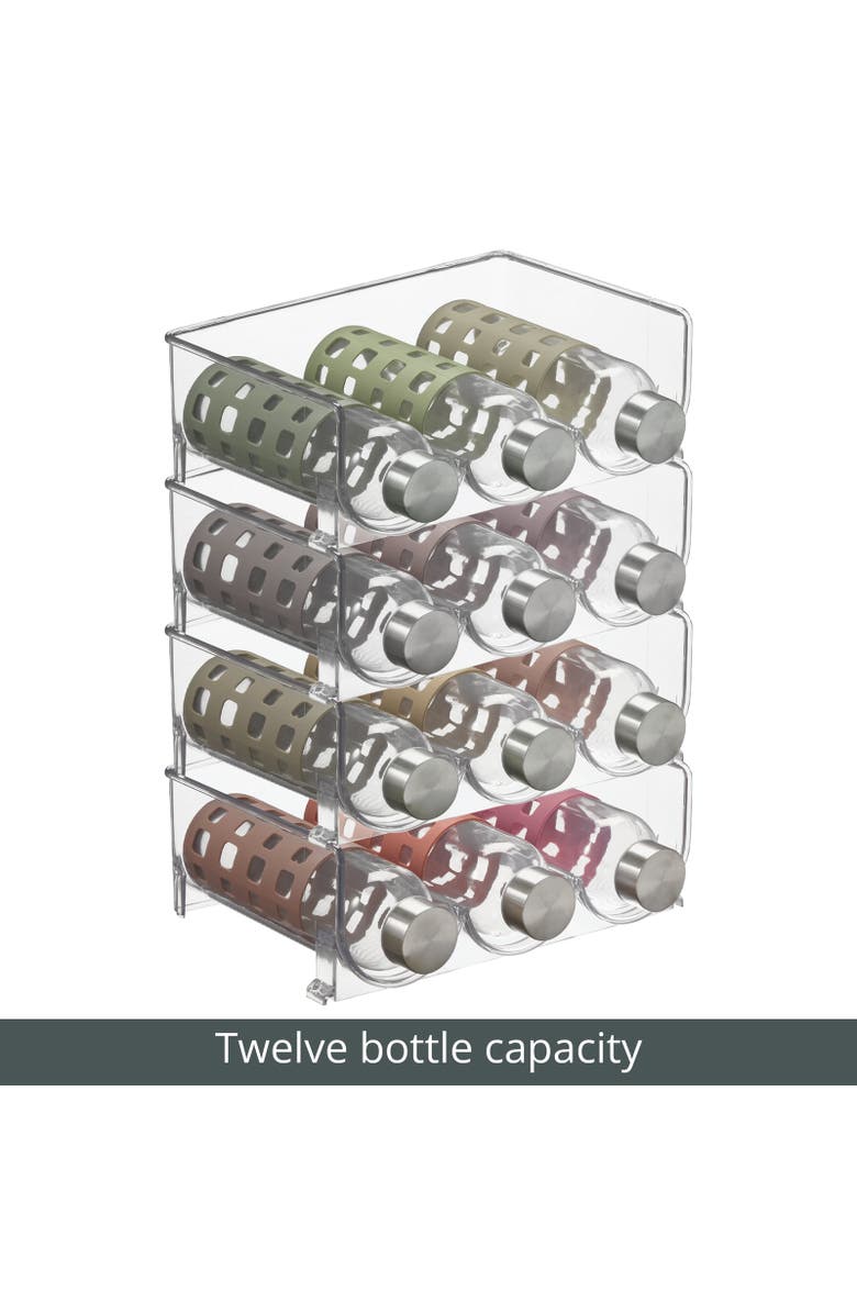 mDesign Plastic Free-Standing Stackable Bottle Storage Rack, 2 Pack, Alternate, color, Clear