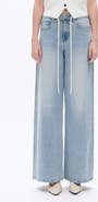 Bayeas Drawstring High Waist Baggy Wide Leg Jeans
