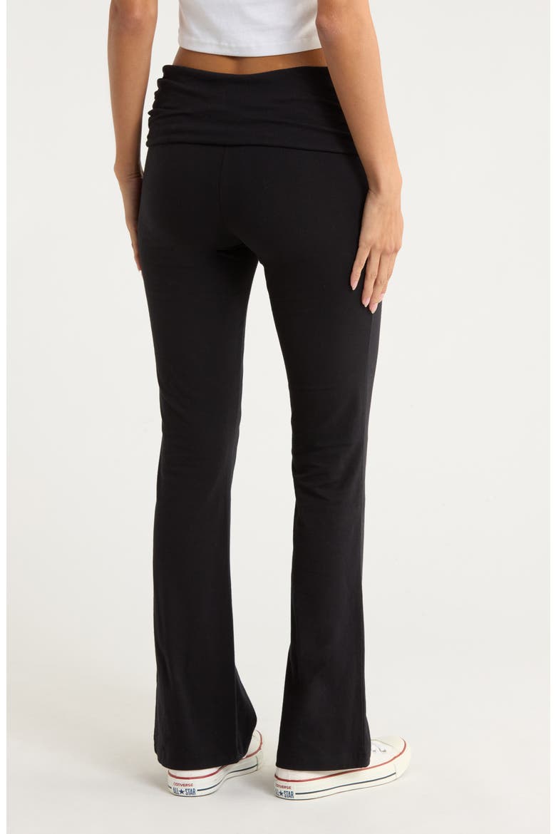 Foldover Flared Leggings, Alternate, color, BLACK