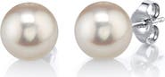 The Pearl Source 7mm White Freshwater Round Pearl Stud Earrings