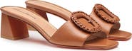 Santoni Women's leather mid-heel sandal