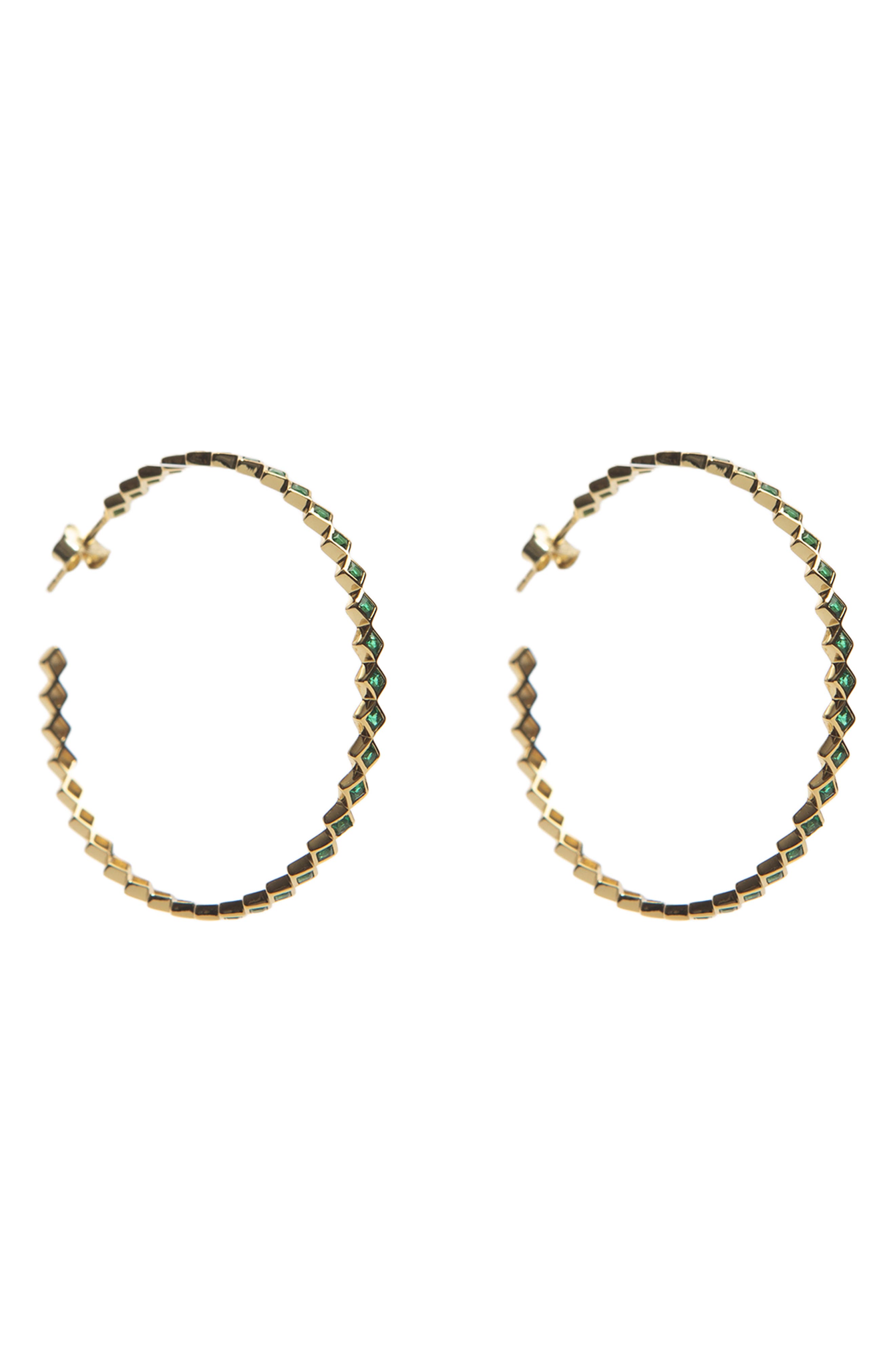 ARGENTO VIVO Princess Cut Cubic Zirconia Hoop Earrings