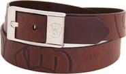 EAGLES WINGS Men's Brown Milwaukee Brewers Brandish Leather Belt