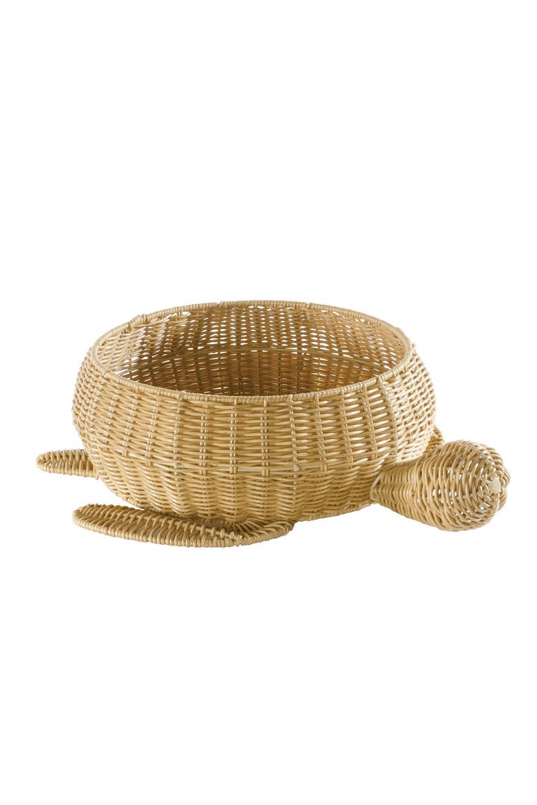 Turtle Washable Wicker Floor Basket, Main, color, Brown