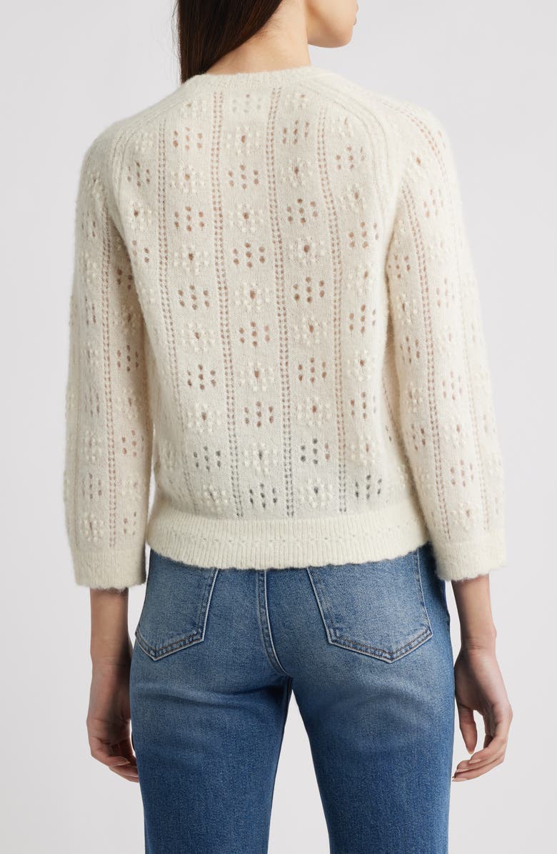 DÔEN Emiliana Open Stitch Sweater, Alternate, color, Ivory