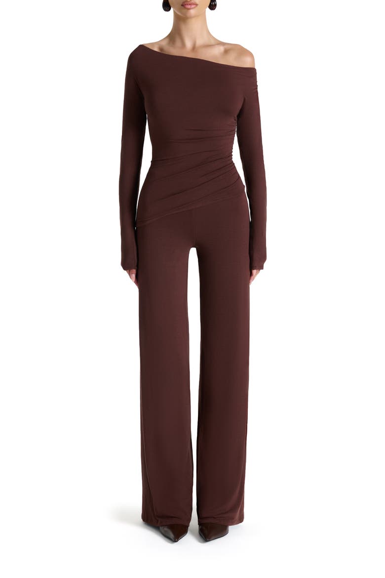 Pull-On Wide Leg Pants, Alternate, color, CHOCOLATE