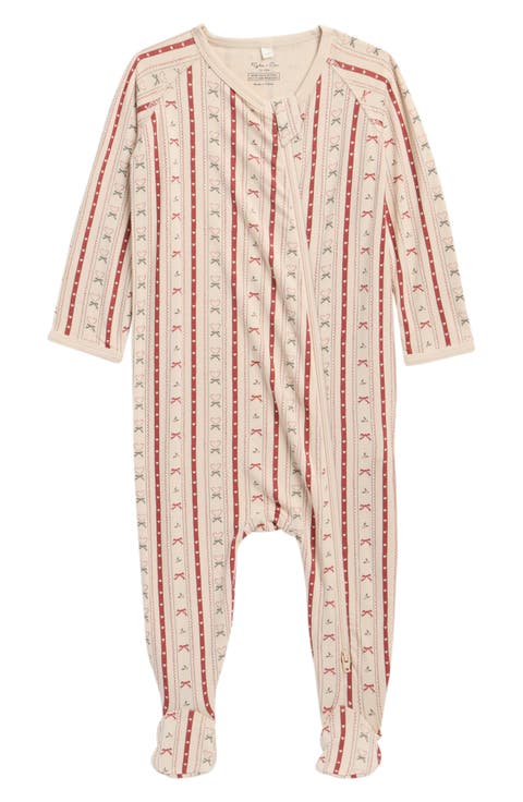 Candy Cane Print Footie