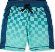Deux par Deux Athletic Shorts Checkerboard in Recycled Polyester