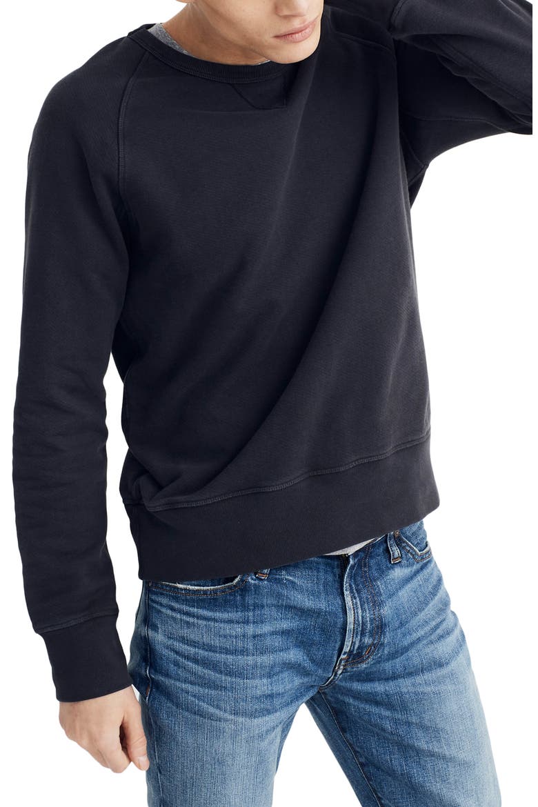 Garment Dyed Crewneck Sweatshirt, Main, color, BLACK COAL