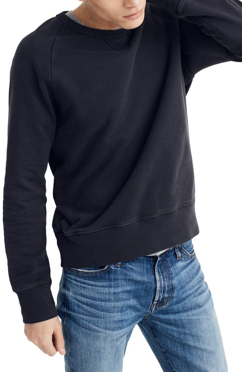 Madewell Garment Dyed Crewneck Sweatshirt, Main, color, 