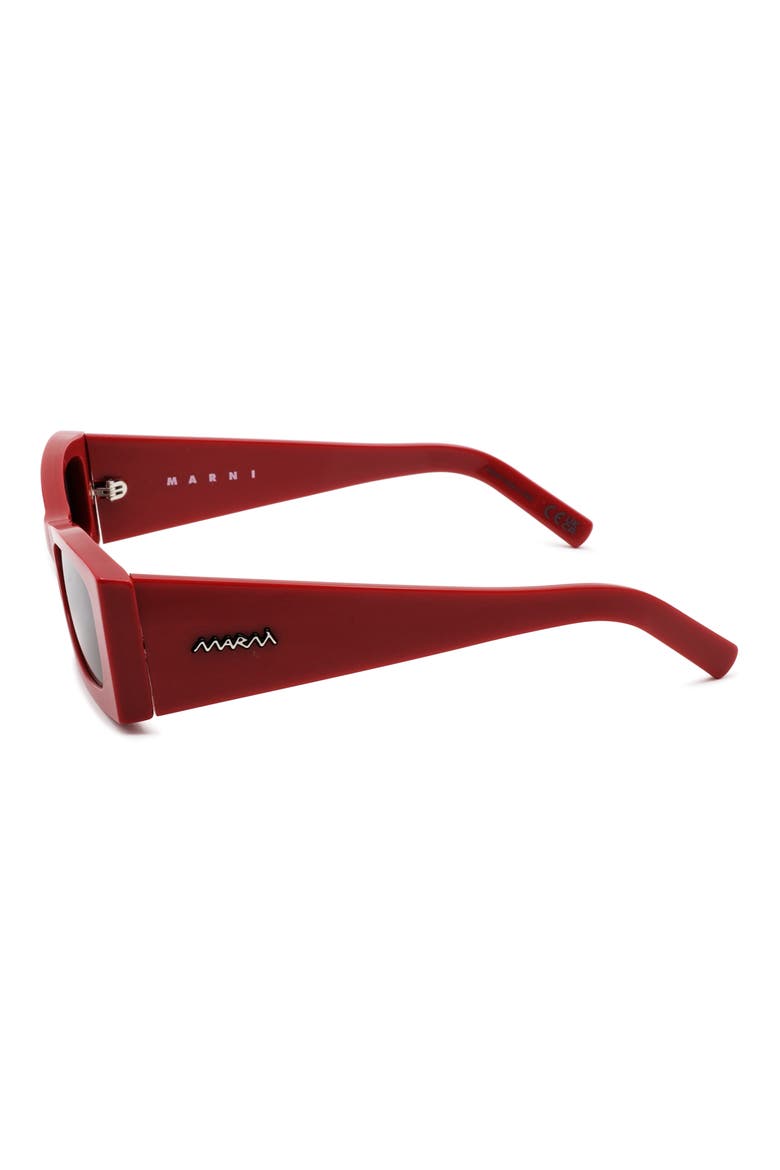 56mm Square Sunglasses, Alternate, color, RED / DARK GREY
