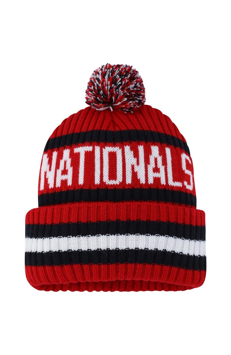 '47 Men's '47 Red Washington Nationals Bering Cuffed Knit Hat with Pom, Alternate, color, Red