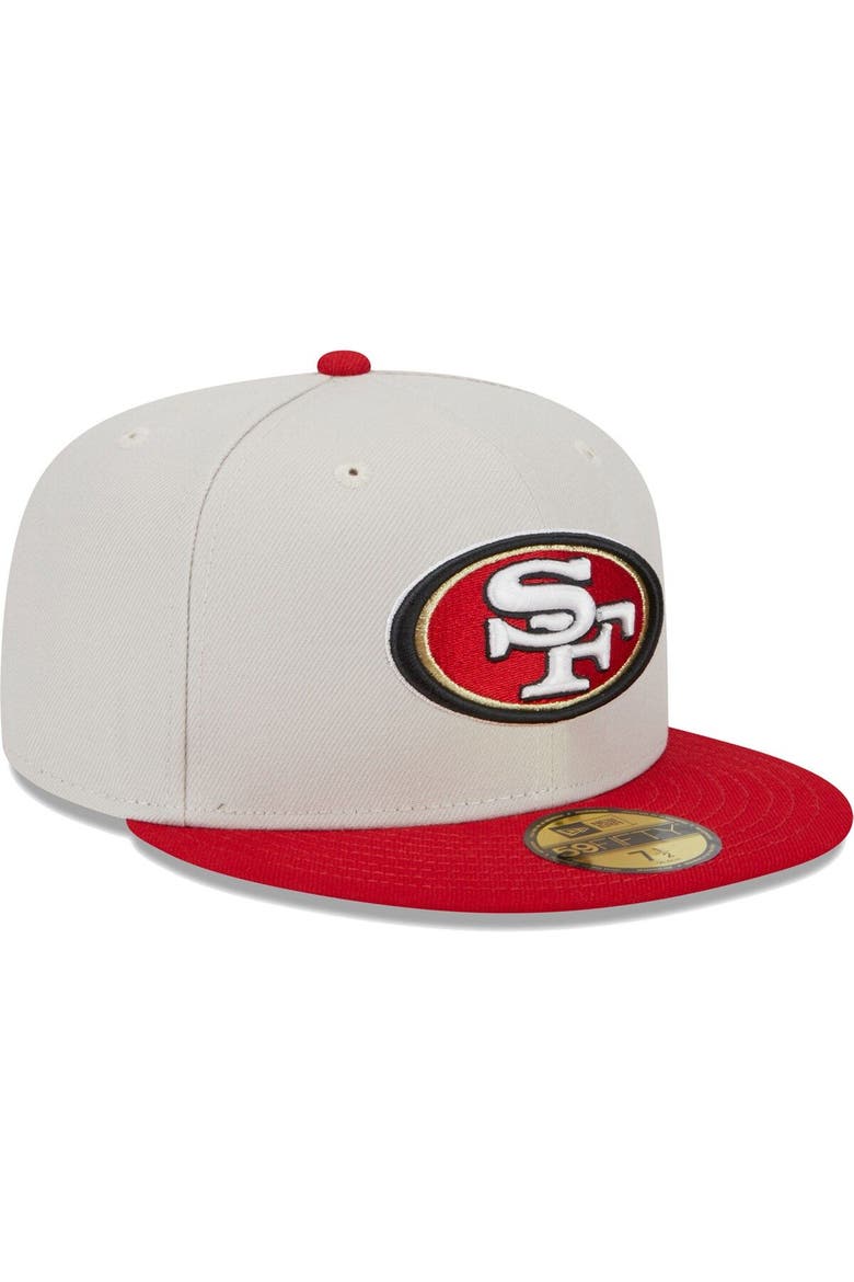 Men's New Era Khaki/Scarlet San Francisco 49ers Super Bowl Champions Patch 59FIFTY Fitted Hat, Alternate, color, Khaki