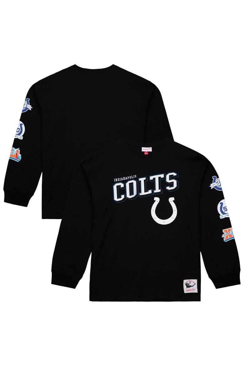 Men's Mitchell & Ness  Black Indianapolis Colts Training Camp Vintage Logos Long Sleeve T-Shirt, Main, color, Black