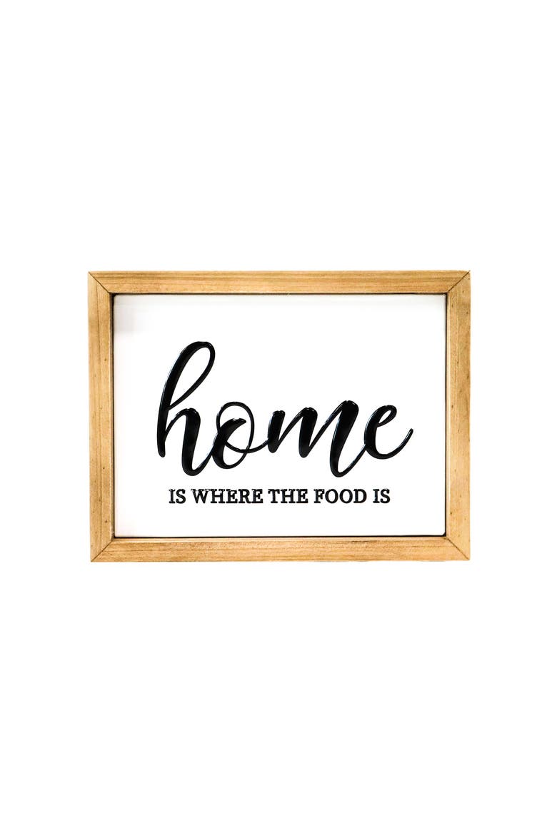 Metal 8 in. White Home Is Where The Food Is SIgn, Main, color, White