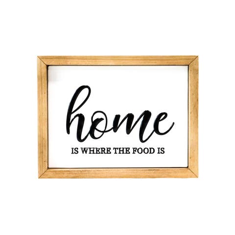 Metal 8 in. White Home Is Where The Food Is SIgn