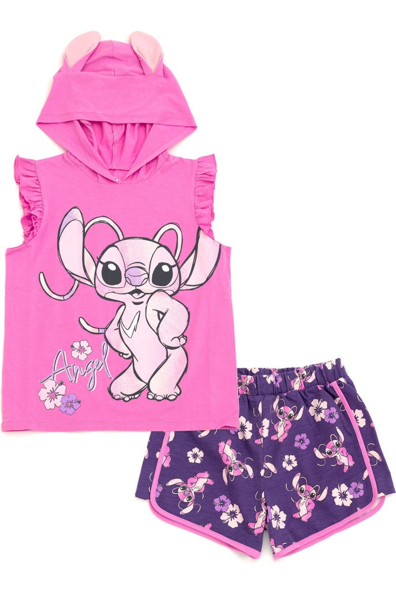 Cosplay Tank Top & Shorts Set, Main, color, Pink Purple Angel