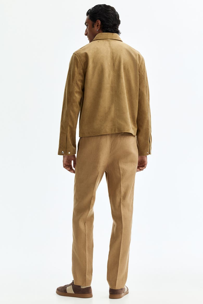 Slim-fit Linen Suit Pants, Alternate, color, Beige