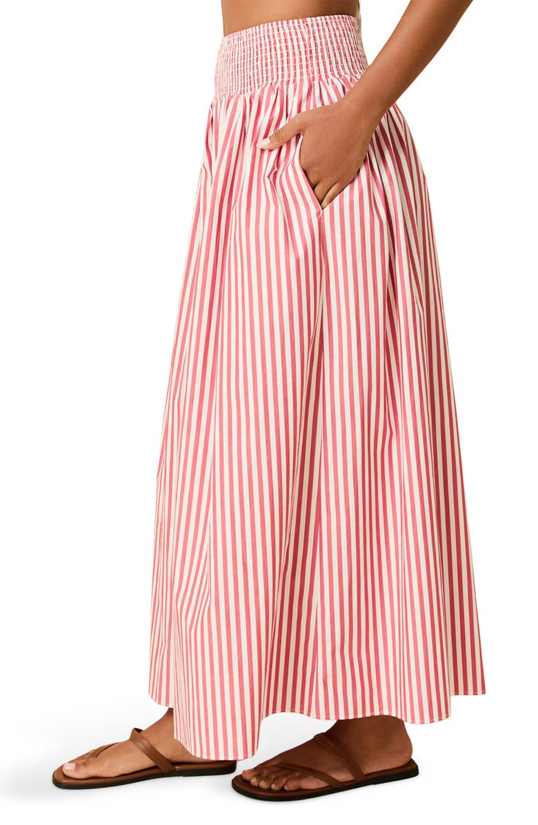 Solid & Striped The Noreen Cotton Maxi Skirt, Alternate, color, Lipstick Red