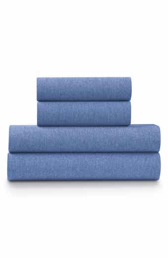 ELLA JAYNE HOME Blue Heather Jersey Knit 3-Piece Twin Sheet Set