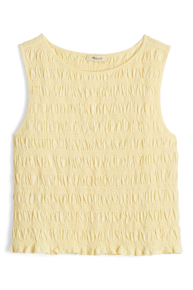 Smocked Tank Top, Alternate, color, SHEER PINEAPPLE