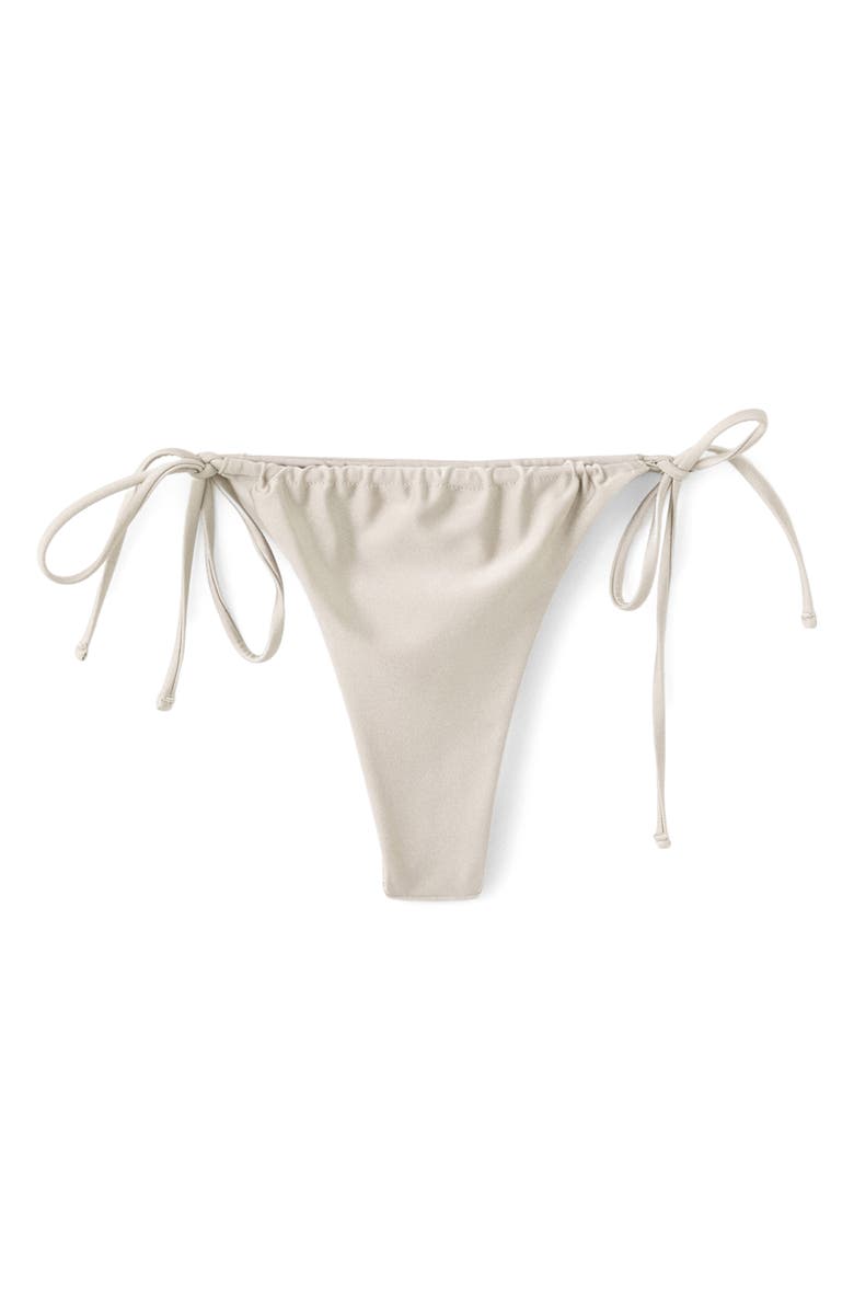 MANGO Brazilian Side Tie Bikini Bottoms, Main, color, Light/ Pastel Grey
