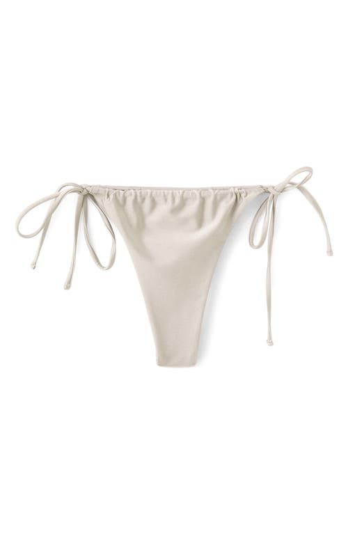 Mango Brazilian Side Tie Bikini Bottoms In White