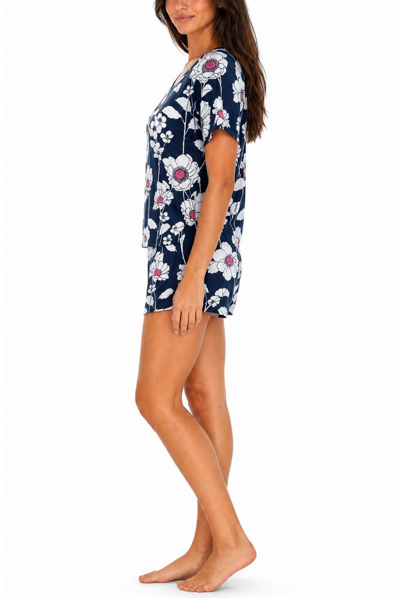V-Neck Tee & Shorts Pajama Set, Alternate, color, POPPY SKETCH BLUE ADMIRAL