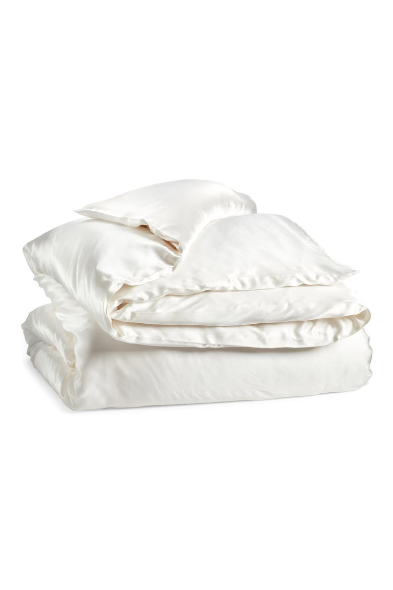 Washable Silk Duvet Cover, Main, color, TRANQUIL WHITE