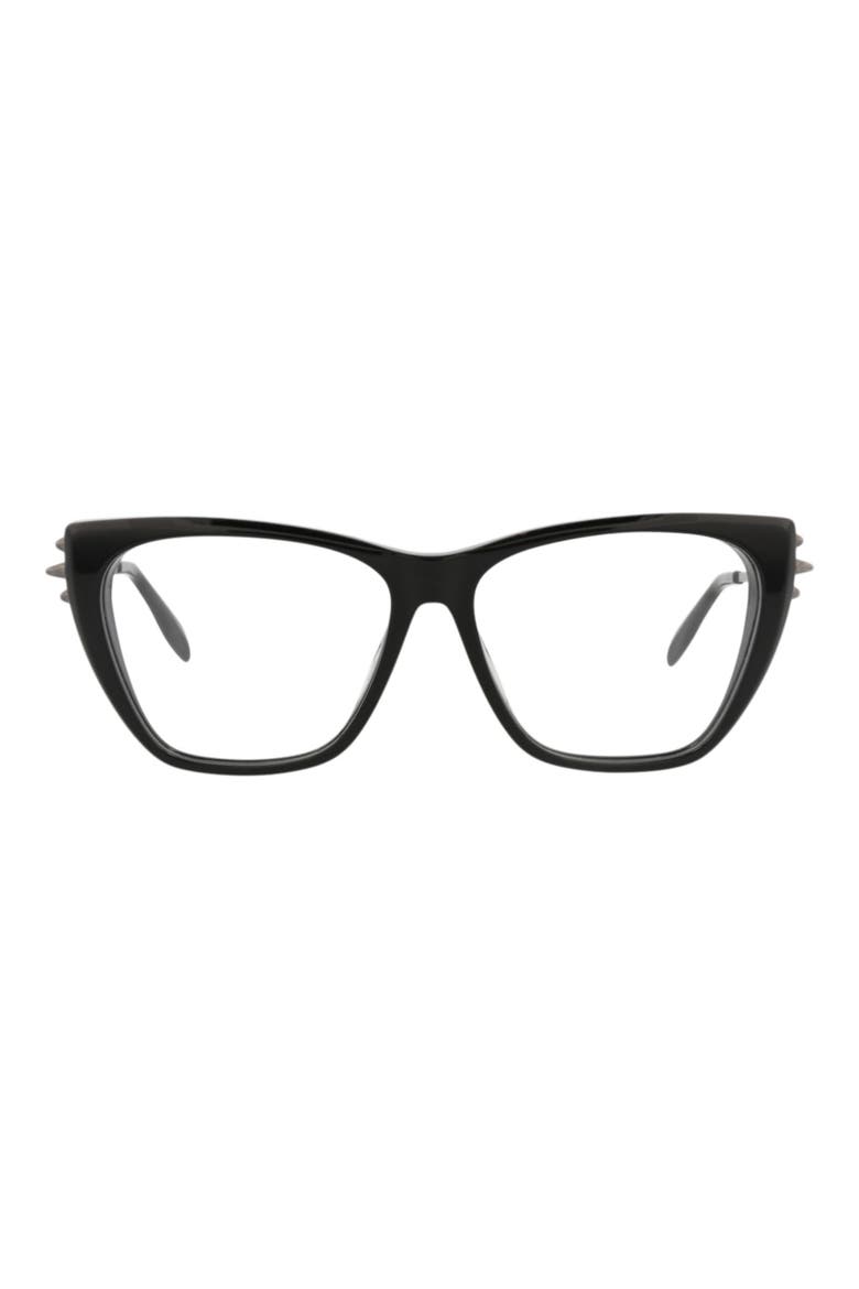 55mm Cat Eye Optical Glasses, Main, color, BLACK RUTHENIUM TRANSPARENT