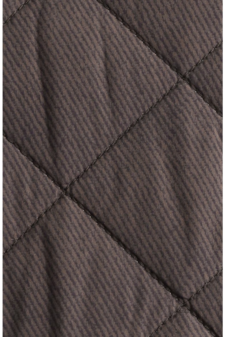 Quilted Twill Jacket With Faux Shearling Collar, Alternate, color, BROWN/ BLACK DENIM