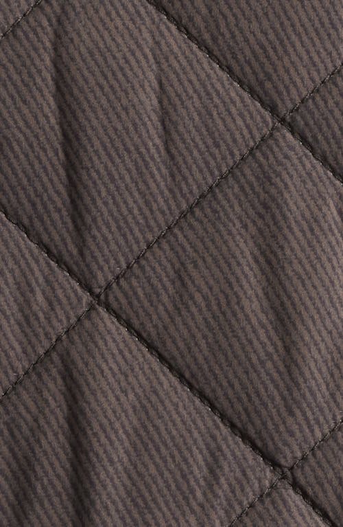Sam Edelman Quilted Twill Jacket With Faux Shearling Collar In Brown
