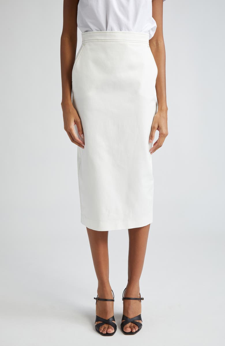 Max Mara Zulia Denim Pencil Skirt, Main, color, White