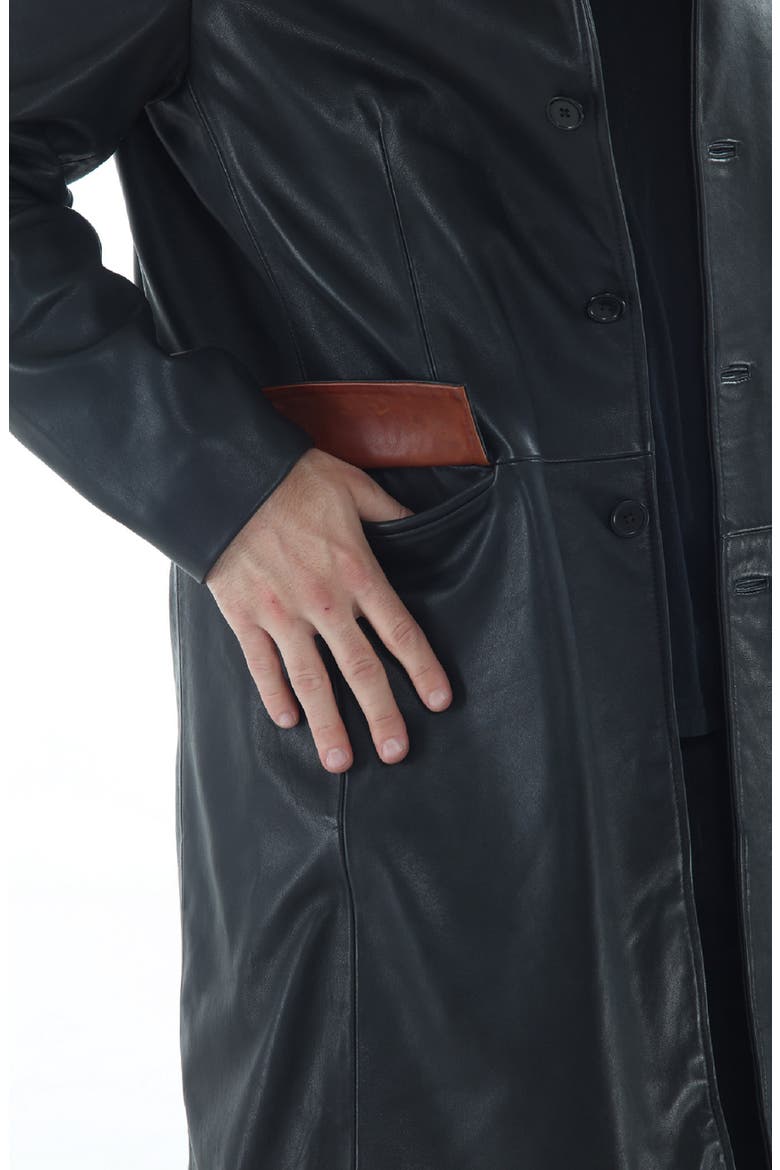 Lambskin Trench Coat, Alternate, color, BLACK