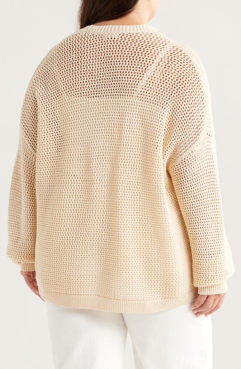 Caslon<sup>®</sup> Open Stitch Cotton Cardigan, Alternate, color, Beige Burnt