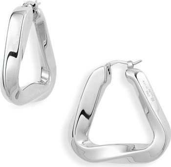 Bottega Veneta Twisted Triangle Hoop Earrings | Nordstrom