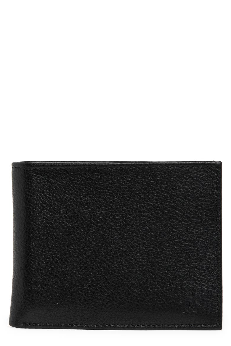 Pebble Leather Wallet, Main, color, BLACK