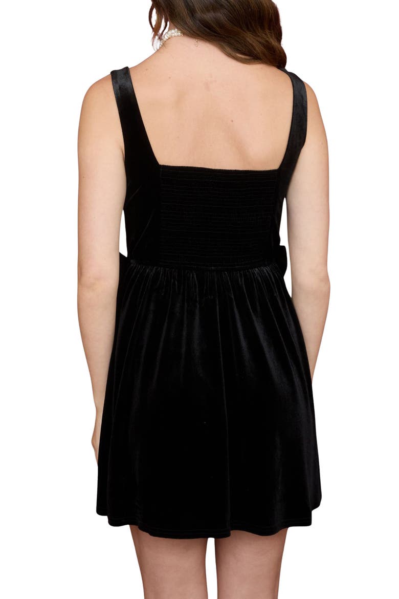 Bow Trim Minidress, Alternate, color, BLACK