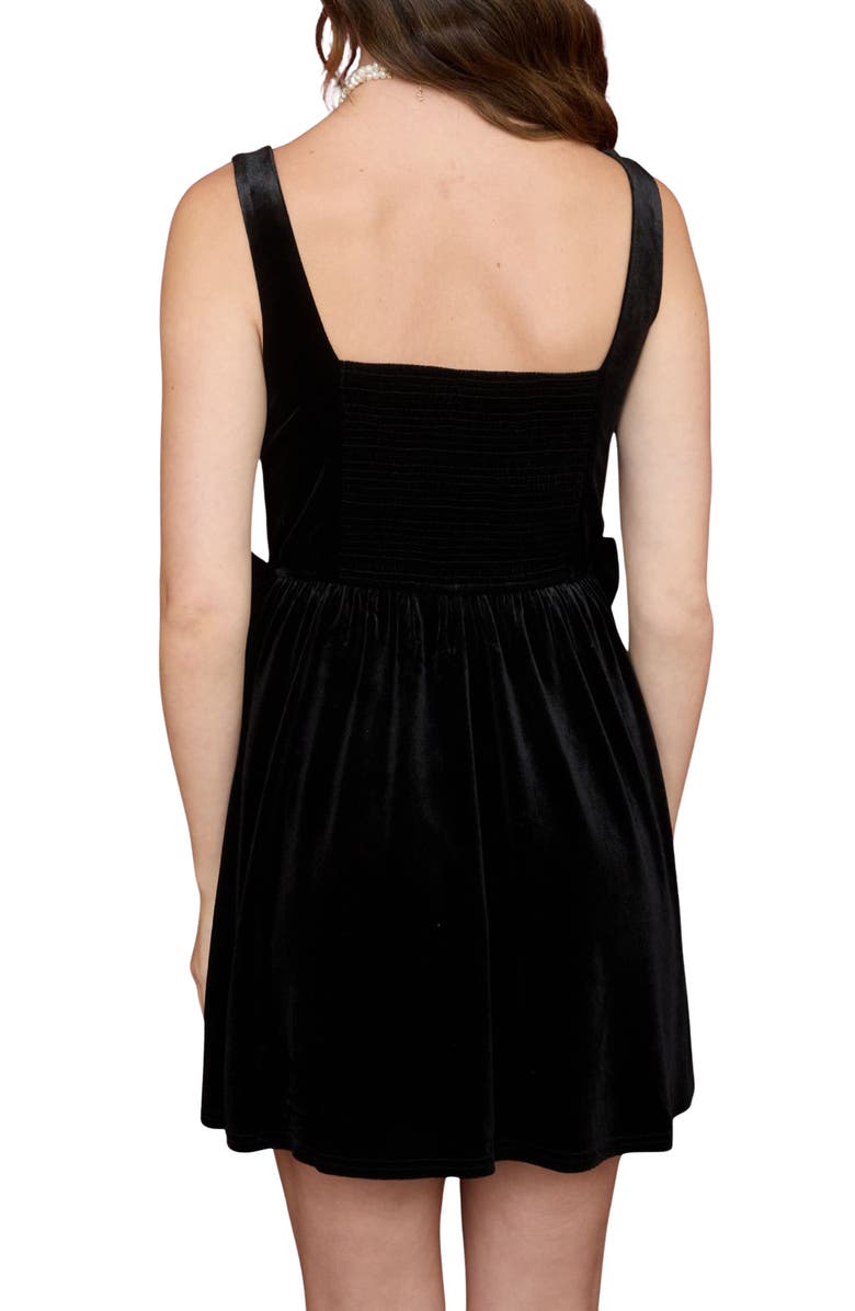 Blu Pepper Bow Trim Minidress, Alternate, color, Black