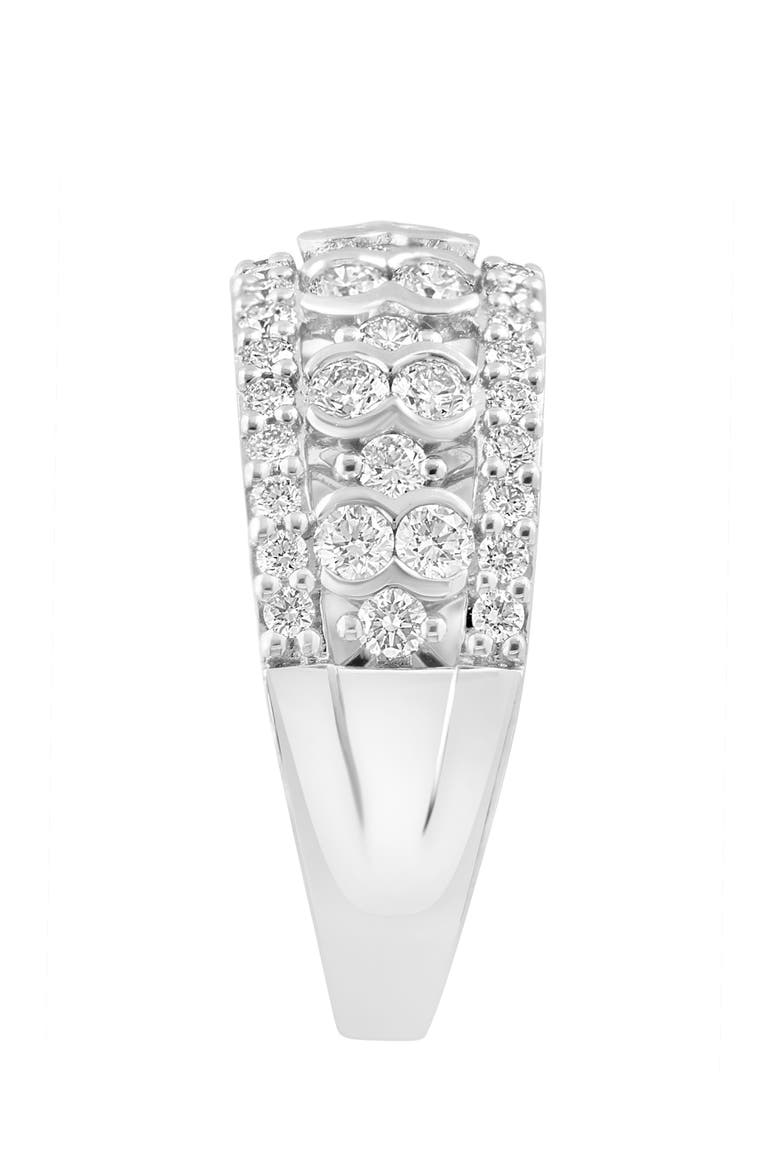 Vintage Inspired Openwork Diamond Band Ring in White Gold, Alternate, color, Hematite and FW Blush Pearl