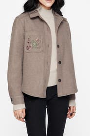 Disturbia Cordelia Floral Frog Embroidered Shacket