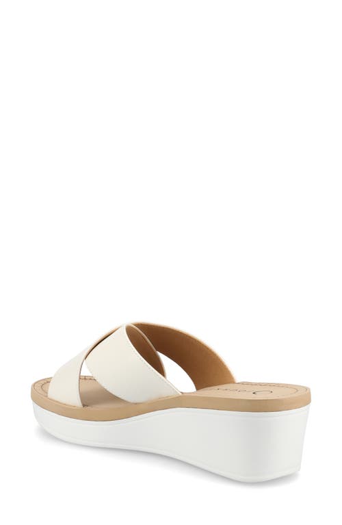 Shop Journee Collection Biara Platform Wedge Sandal In White