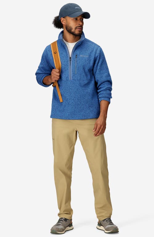 Marmot Drop Line Half Zip Fleece Jacket In Blue