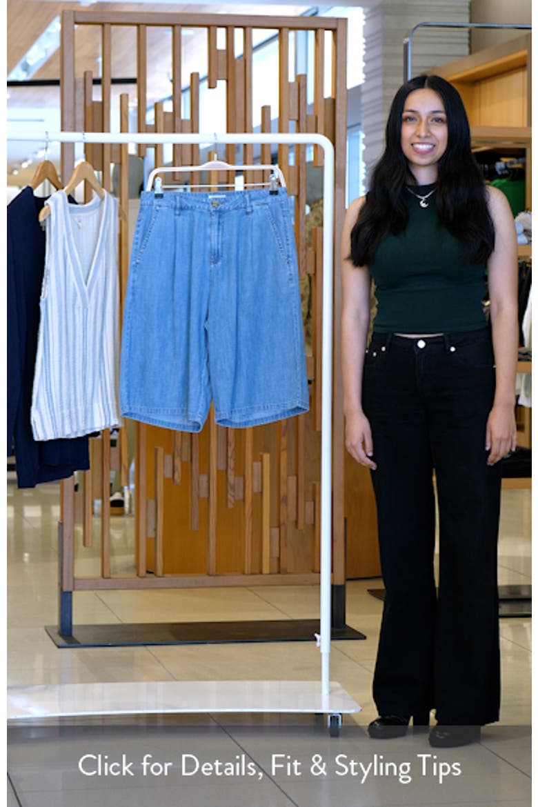 Chill Pleated Mid Rise Denim Bermuda Shorts video