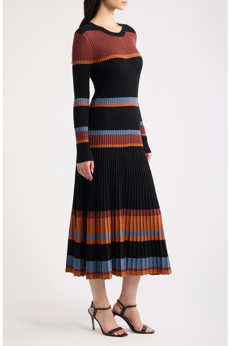 Long Sleeve Sweater Dress, Alternate, color, BLACK MULTI