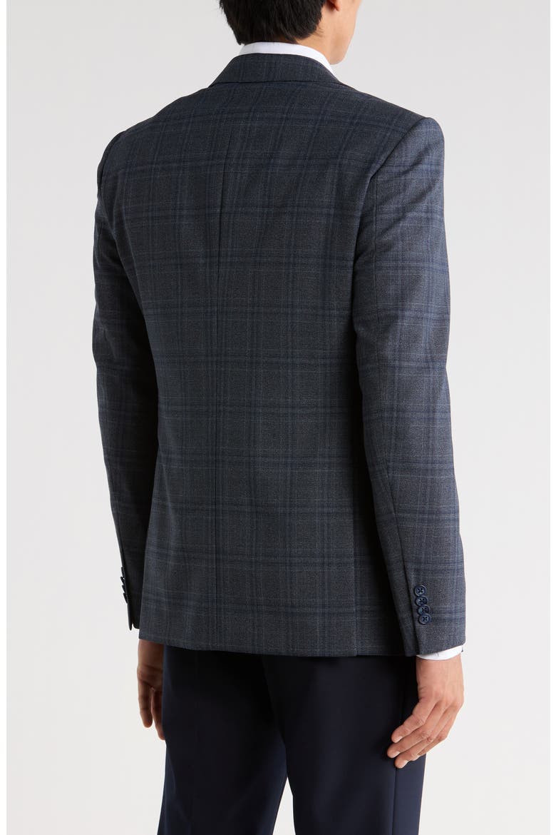 Plaid Two-Button Sport Coat, Alternate, color, GREY